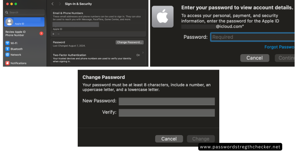 Reset apple ID